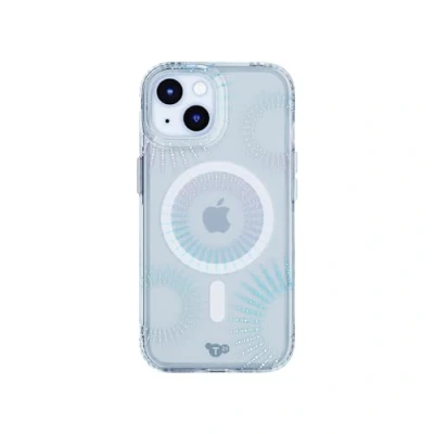 Abbildung von tech21 Evo Sparkle Hülle für iPhone 15 Kompatibel mit MagSafe Aufprallschutz Lunar Clear