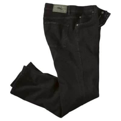Abbildung von ATLAS FOR MEN Schwarze Regular Jeans mit Stretch Effekt 50