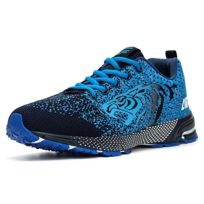 Abbildung von ASHION Turnschuhe Herren Sneaker Laufschuhe Sportschuhe Atmungsaktiv Leichte Straßenlaufschuhe,A Blau,45 EU