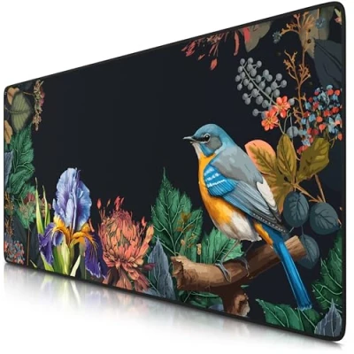 Abbildung von TITANWOLF XXL Speed Gaming Mauspad 900 x 400mm Mousepad Tischunterlage Large Size verbessert Präzision und Geschwindigkeit Modern Floral