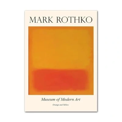 Abbildung von Mhdfi Domfk Mark Rothko Aquarell Ausstellungsplakate Retro Abstrakte Wandkunst Leinwand Gemälde und Drucke Home Decor Bild 50x70cmx1 Kein Rahmen