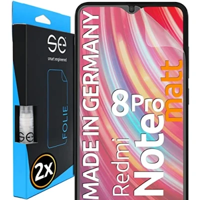 Abbildung von smart engineered [2 Stück] Entspiegelte 3D Schutzfolien kompatibel mit Xiaomi Redmi Note 8 Pro, hüllenfreundliche matte Displayschutz Folie, Schutz vor Schmutz und Kratzern, kein Schutzglas