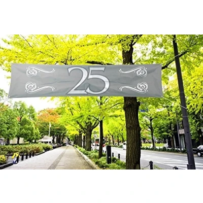 Abbildung von Banner 25 Jahre verheiratet 180x40 cm