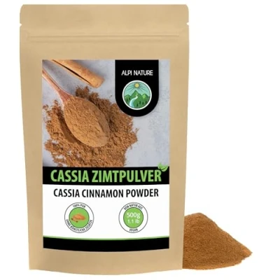 Abbildung von Zimt gemahlen Cassia (500g), Zimtpulver, 100% naturrein, schonend getrocknet und gemahlen, natürlich ohne Zusätze, vegan