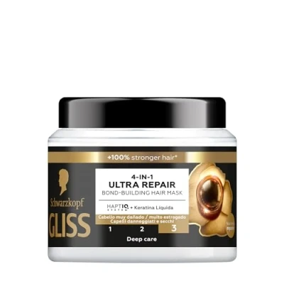 Abbildung von Schwarzkopf Gliss Ultimate Repair Maske, 400 ml, für stark geschädigtes Haar, Ultra