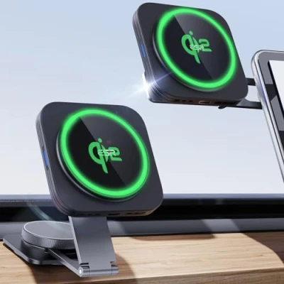Abbildung von ESR für Qi2 15W Magsafe Autohalterung mit Ladefunktion, Zertifiziertes Faltbares Armaturenbrett/Tesla Touchscreen Ladegerät Auto, Handyhalterung Auto Tesla, iPhone 16/15/14/13/12