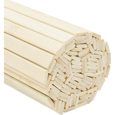 Abbildung von Belle Vous Kantholz lange Bambusstäbe (100 Stück) 40cm stabile Holzstäbchen, Extra Bambus Holzstäbe Stk) Holzstäbchen