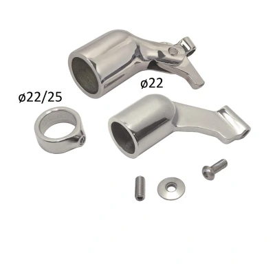 Abbildung von Spritzkappenhandlaufhalter Set mit Gelenk für Rohr 25 mm Edelstahl 316 (A4)