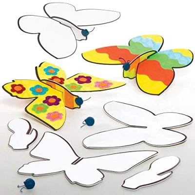 Abbildung von Baker Ross AT882 Schmetterlings Farben Gleiter Set, 10 Stück, für Kunst und Bastelprojekte Kinder