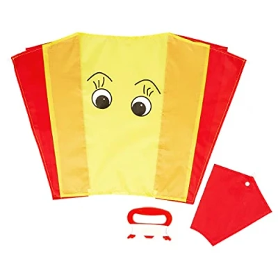 Abbildung von Kinderdrachen Sled Smile (gelb). Einleinerndrachen flugfertig inkl. Schnur