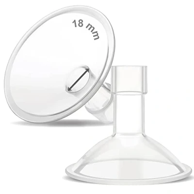 Abbildung von Maymom MyFit Crater Series Kleiner zweiteiliger 18 mm Sauger kompatibel mit Medela Milchpumpen; Ersetzen Sie Schilde; Passen den flexiblen Anschluss an; 2 Stück