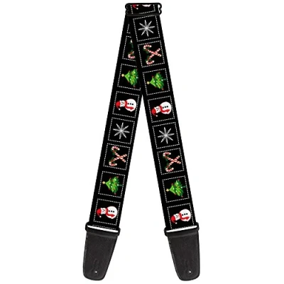 Abbildung von buckle down gs w35532 &quot;Weihnachten Blocks Schwarz/Weiß/Multi Farbe&quot; Gitarrengurt