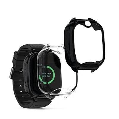 Abbildung von kwmobile 2X Cover kompatibel mit Xplora XGO 2 Hülle Fullbody Fitnesstracker Case Set aus Glas Schwarz Transparent