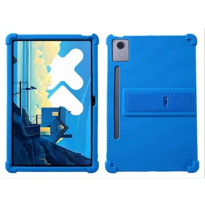 Abbildung von GIOPUEY Hülle Kompatibel mit Lenovo Tab P12 12.7 2023 Ständer Weiche TPU Silikon Schutzhülle Airbag Sturzschutz Case Dark Blue