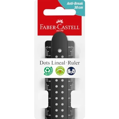Abbildung von Faber Castell 172131 Lineal mit Punkten, 30 cm, Schwarz