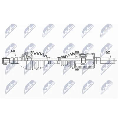 Abbildung von NTY NPW DW 049 Antriebswelle Vorderachse links 585 Automatikgetriebe