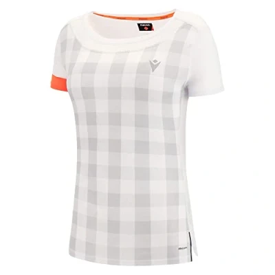Abbildung von Macron Damen Run Prime Scc Bridget T Shirt Print Wht/Ncor Ss Wmn, Weiß, M