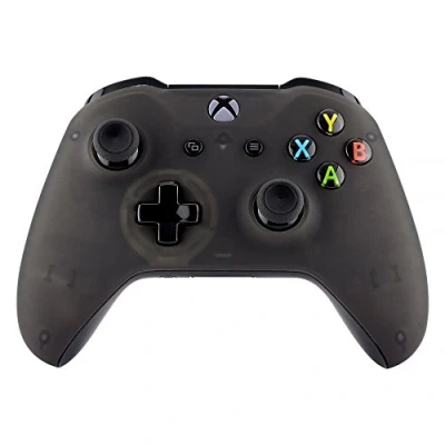Abbildung von eXtremeRate Front Gehäuse Hülle für Xbox One S/X Controller, Matt Vorder Case Skin Cover Shell Set Controller Model 1708 Transparent Schwarz