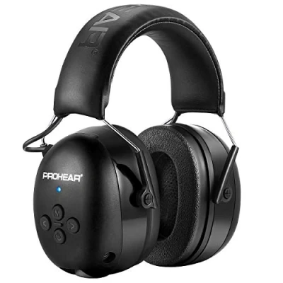 Abbildung von PROHEAR 037 Gehörschutz mit Bluetooth, BT 5.3 Technologie Kopfhörer Eingebautem Mikrofon und Lärmreduzierung für Mähen Lärmintensive Freizeitaktivitäten, SNR 30dB, NRR25dB Schwarz