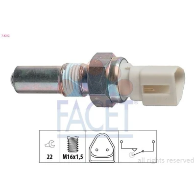 Abbildung von FACET 7.6212 Schalter, Rückfahrleuchte Made in Italy OE Equivalent FORD: Focus 2 Schrägheck, C Max, FIESTA 5, MAZDA: Hatchback, VOLVO: V50