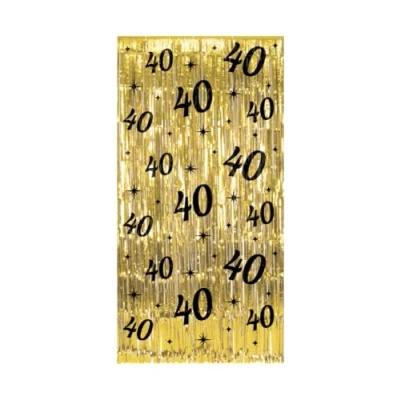 Abbildung von Tür vorhang 40 Jahre Gold Schwarz Classy 100x200cm pro Einheit