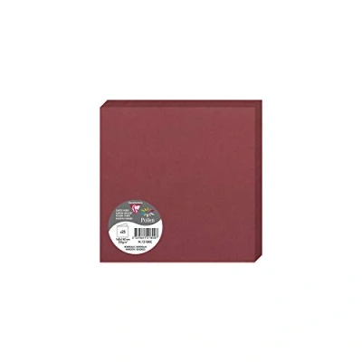 Abbildung von Clairefontaine 12180C Packung (mit 25 Doppelkarten Pollen, Gefaltet, 160 x 160mm) 210g, bordeaux