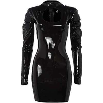 Abbildung von Kleid aus Latex, mit Reißverschluss hinten