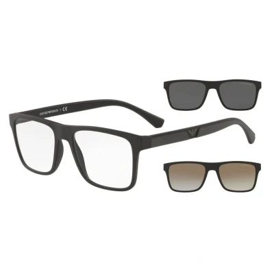 Abbildung von Emporio Armani Herren EA4115 50171W Sonnenbrillen Injiziert Schwarz Transparent Quadratisch Normal Clip on