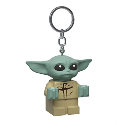 Abbildung von LEGO Star Wars The Mandalorian Schlüsselanhänger Licht Grogu 5,1 cm große Figur (KE179AH), Grün , Large 2 inches tall