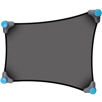 Abbildung von Munchkin Stretch to Fit Auto Sonnenschutzblende mit Saugnäpfen und UV Strahlenschutz, dehnbar für eine individuelle Passform