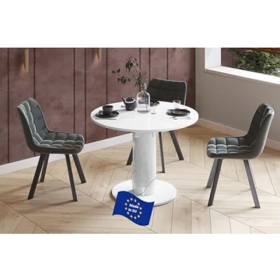 Abbildung von designimpex Esstisch Design HES 111 Tisch rund oval Hochglanz ausziehbar 100 148cm