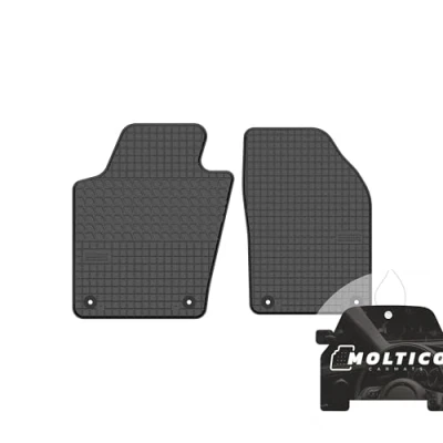 Abbildung von moto MOLTICO Vorne Gummimatten Auto, 2 teiliges Set, Allwetter Gummi Fußmatten mit Rand, Antirutsch &amp; Wasserfest Autoteppiche passend für Skoda Fabia III (2014 2021)