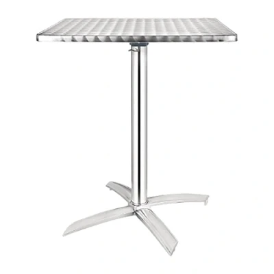 Abbildung von Bolero quadratischer Tisch mit abklappbarer Tischplatte, Edelstahl, 720 x 600 mm, für Restaurant, Bar, Café