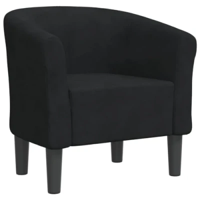 Abbildung von vidaXL Clubsessel, Sessel mit gepolstertem Sitz Armlehnen, Cocktailsessel Holzgestell, Loungesessel Relaxsessel Polstersessel, Schwarz Samt