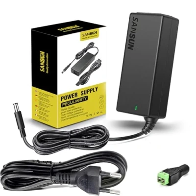Abbildung von 12V 5A Netzteil 60W AC DC Adapter (Eingang 110V 220V, Ausgang 12 Volt 5 Amp 60 Watt) Konverter LED Treiber Beleuchtung Trafo für Flexible Band Strip Light 1 Set schwarz