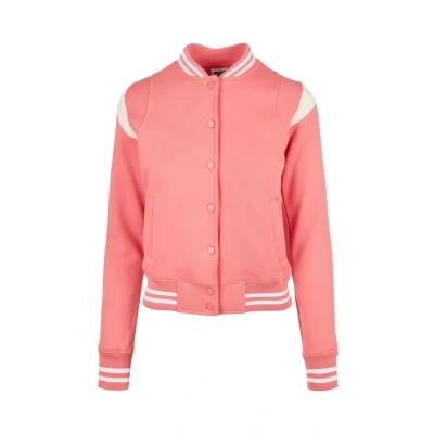Abbildung von Urban Classics Ladies Inset College Jacket Sweatjacke, Damen, Größe: Large, Palepink/whitesand