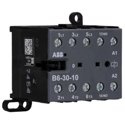 Abbildung von ABB Mini Schütz 4KW, 400V AC, 9 A bei AC3, 3 polig, 1NO, Steuerspannung 220 240V 40 450HZ