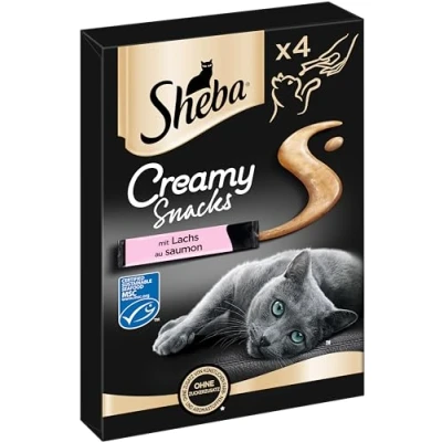 Abbildung von SHEBA Beutel Creamy Snacks für Katzen mit Lachs MSC zertifiziert 11 x 4 12g