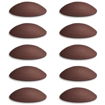 Abbildung von Bumms Türstopper für Boden und Wand Braun selbstklebend ohne bohren [10 Stück] Ø 60 mm Wandpuffer Wandschutz aus Gummi Türpuffer Türanschlag, Türgriffschutz bei Wänden