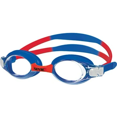 Abbildung von Seac Unisex Erwachsene Bubble Schwimmbrille für Kinder den Pool, schwarz, Einheitsgröße, 1520009175000A, blau/rote