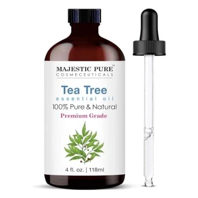 Abbildung von MAJESTIC Pure Tea Tree Essential Oil 100% and Natural Premium Grade Oils for Hair Care, Home Diffusers, Skin, Aromatherapy, Massage Humidifiers 4 Fl Oz