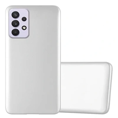 Abbildung von Cadorabo Hülle kompatibel mit Samsung Galaxy A33 5G Schutzhülle TPU Silikon Case Metallic Design Slim Kratzfest Weiche Gummi Rundumschutz für in Silber