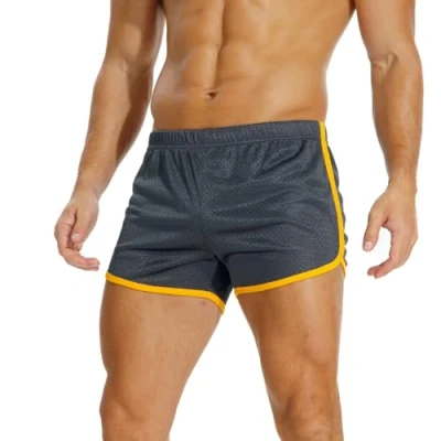 Abbildung von AIMPACT Sport Shorts Herren 3 Inch Turnhose Kurz Mesh Atmungsaktiv Bodybuilding Fitness Training Sporthose (Grau L)
