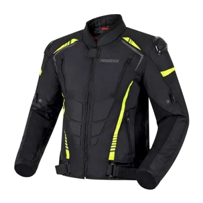 Abbildung von OZONE MOTO Pulse Motorradjacke Herren Ellbogen und Schultern Protektoren Abnehmbare Wasserdichte Membran Thermofutter Schulterschleifer 3 Belüftungskanäle