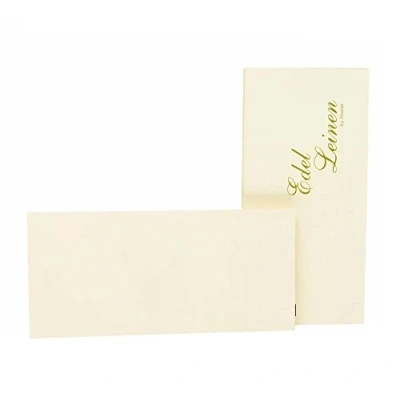 Abbildung von Rössler 2051705802 Edel Leinen Einzelkarten Pack DIN lang, 20 Stück, ivory