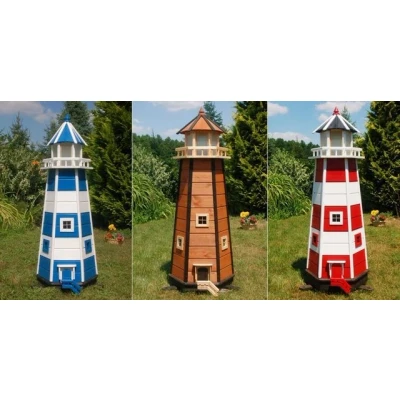 Abbildung von DSH DEKO SHOP HANNUSCH Gartenfigur Leuchtturm 1,40 m Holz mit 230 V Beleuchtung