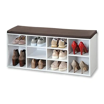 Abbildung von Kesper Schuhbank Universal / Schuhschrank mit Sitzkissen weiß