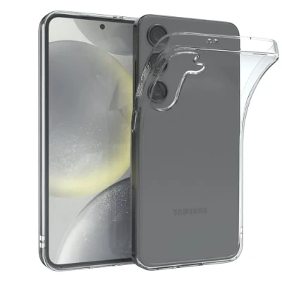 Abbildung von EAZY CASE Hülle kompatibel mit Samsung Galaxy S24 Slimcover Clear Schutzhülle Silikon, Ultra dünn, Slimcover, Handyhülle, Silikonhülle, Backcover, Durchsichtig, Klar Transparent