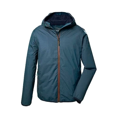 Abbildung von killtec Herren Funktionsjacke mit Kapuze, Outdoorjacke packbar KOS 258 MN JCKT, stahlblau, S, 41366 000