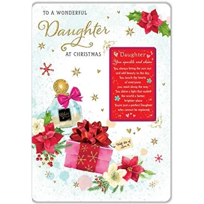 Abbildung von Regal Publishing C85263 Weihnachtskarte für Tochter, Braun, Rot, Beige, Weiß, Pfirsich, 22,9 x 15,2 cm